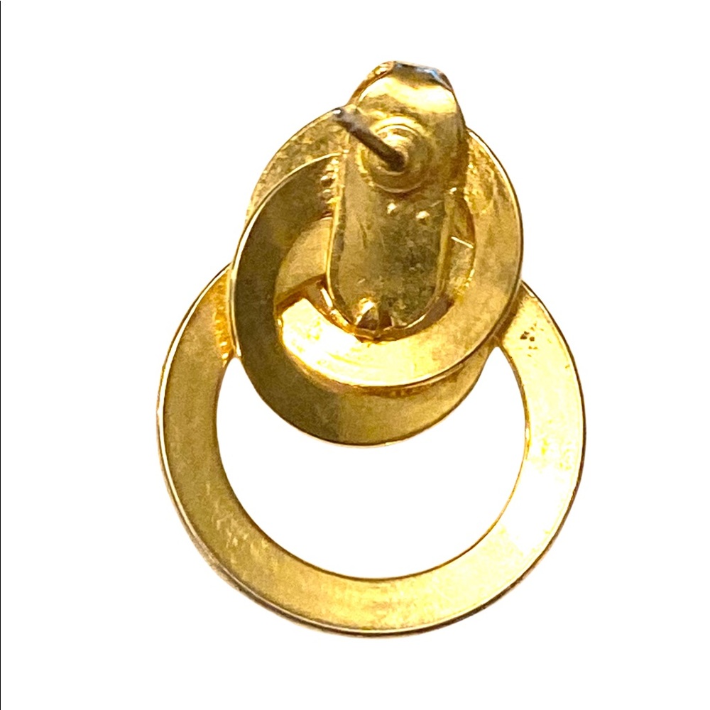 Vintage Gold Door Knocker Earrings - Picture 2 of 3